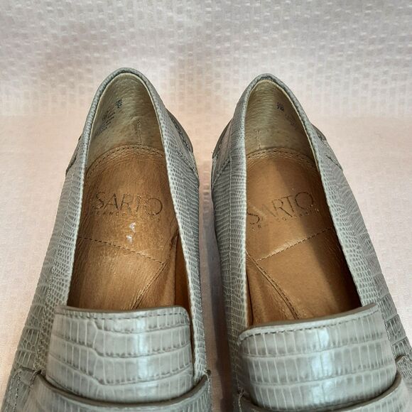 Franco Sarto Loafers Beige Women Size 7M Heeled Shoes IRENA Almond Pointed Toe - Picture 3 of 9